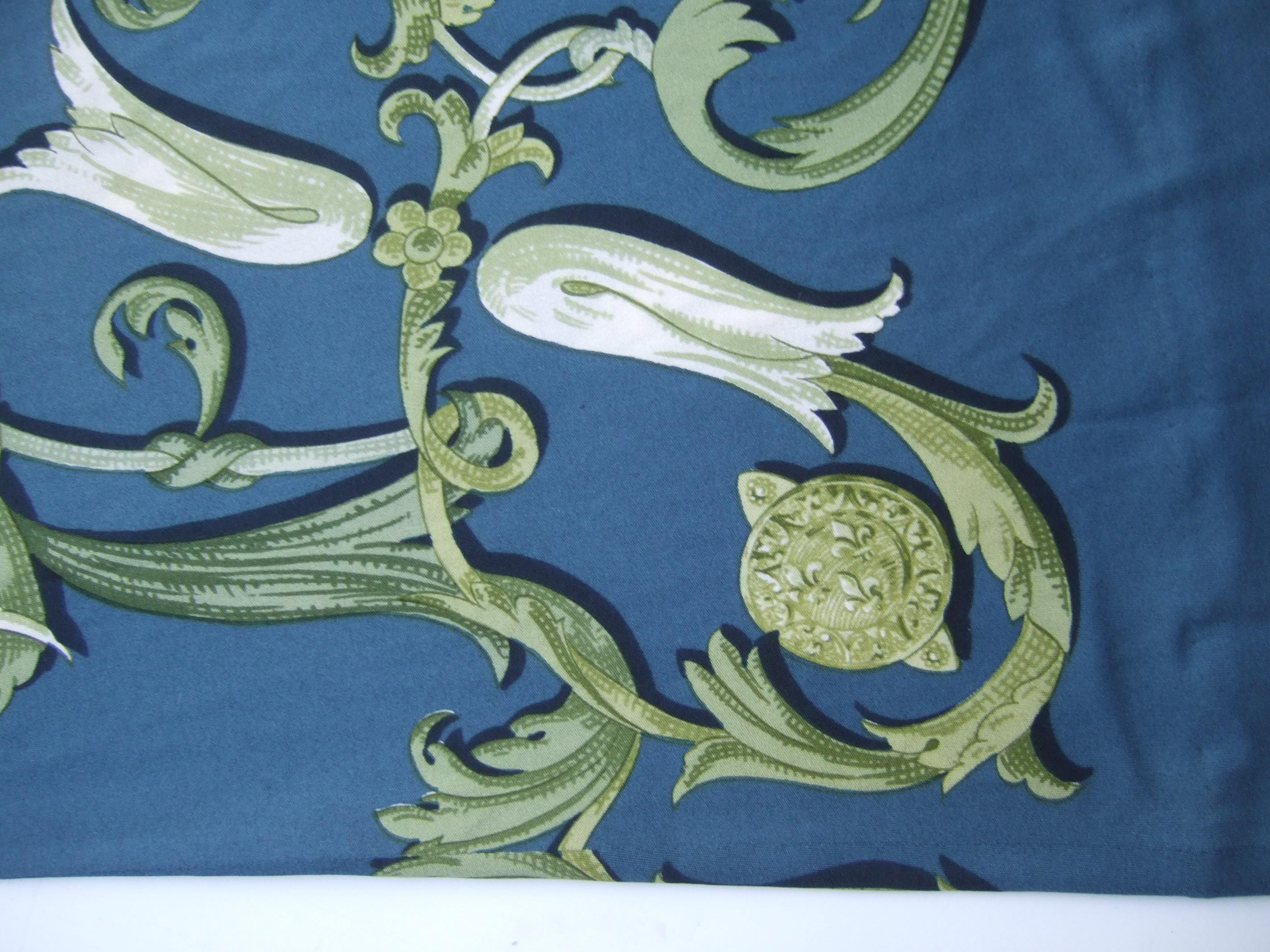 Hermes Paris Silk Jersey Floral Baroque Tunic Mini Dress c 1990s 1