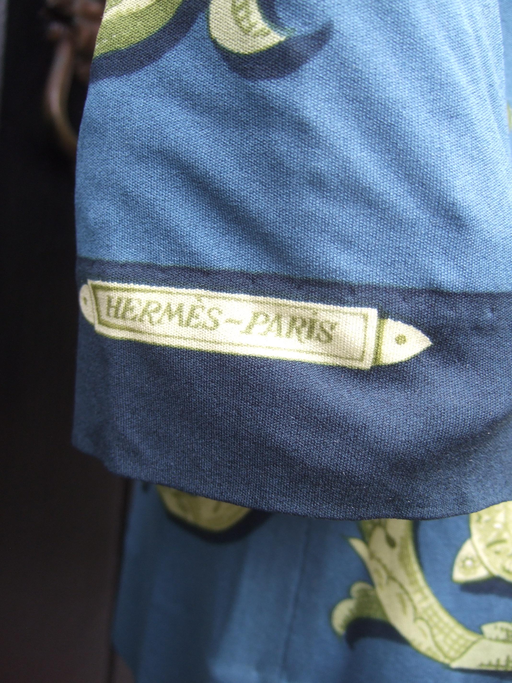 Hermes Paris Silk Jersey Floral Baroque Tunic Mini Dress c 1990s 4