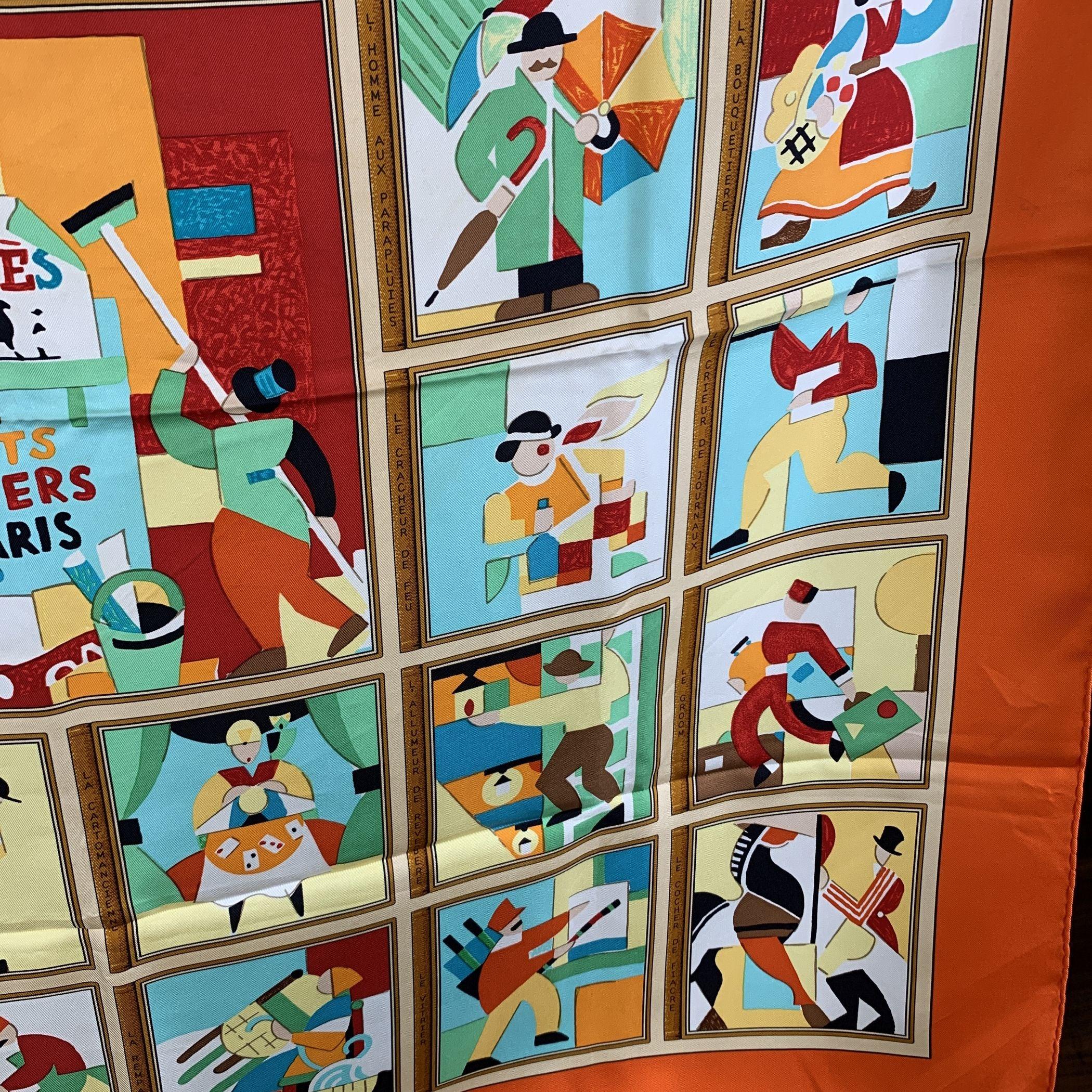 Hermes Paris Silk Scarf Les Petits Métiers de Paris 2006 Petrossian In Good Condition For Sale In Rome, Rome