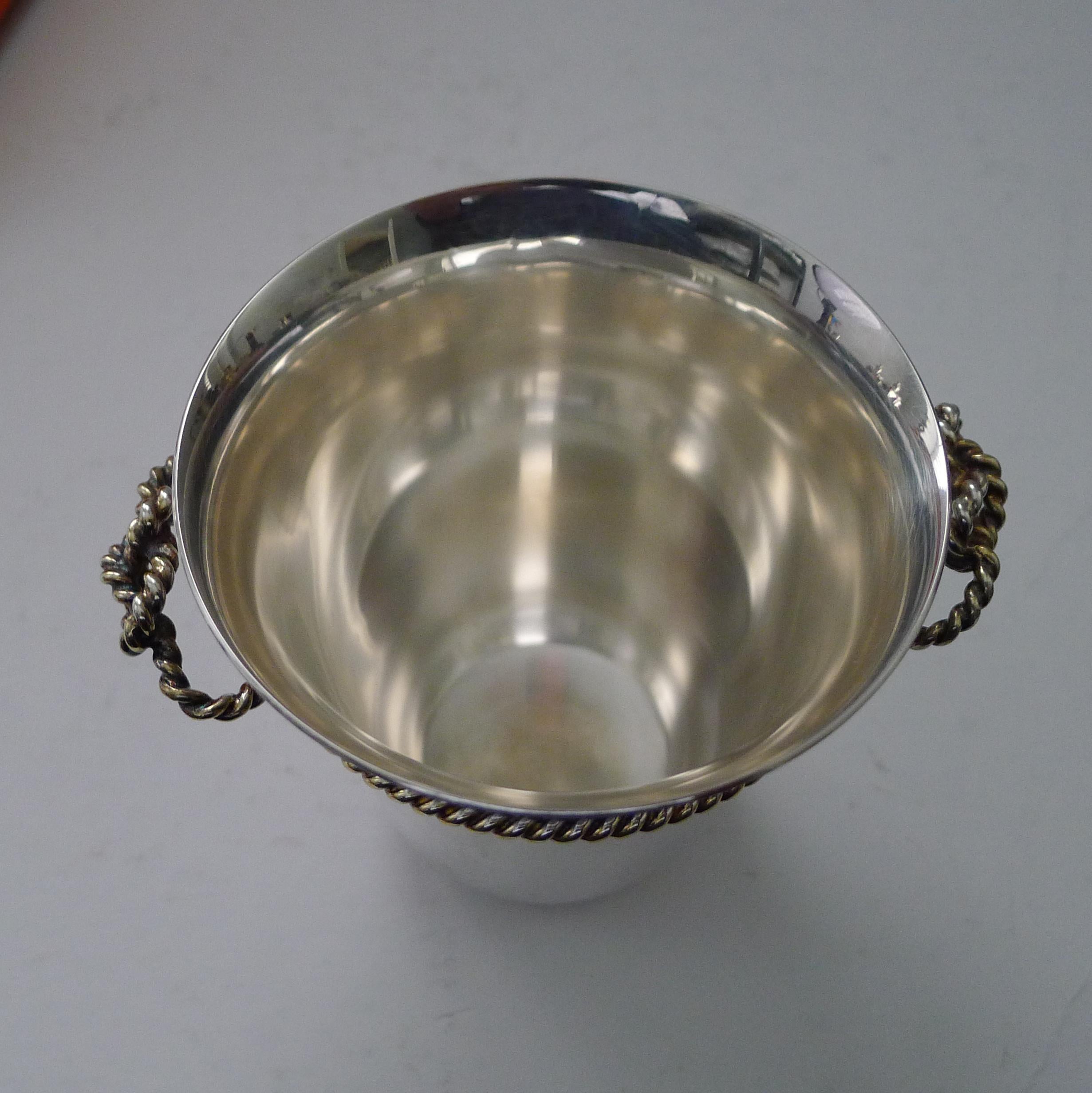 Hermes, Paris - Silver & Gold Plated Vase / Beaker / Desk Cup In Good Condition For Sale In Bath, GB