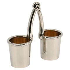 Hermès Paris Silver-Plated Double Pot with Horse Bit Handle, circa 1960