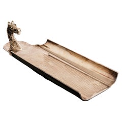 Hermès Paris Silver-Plated Horse Head Pen Tray, France 1960s