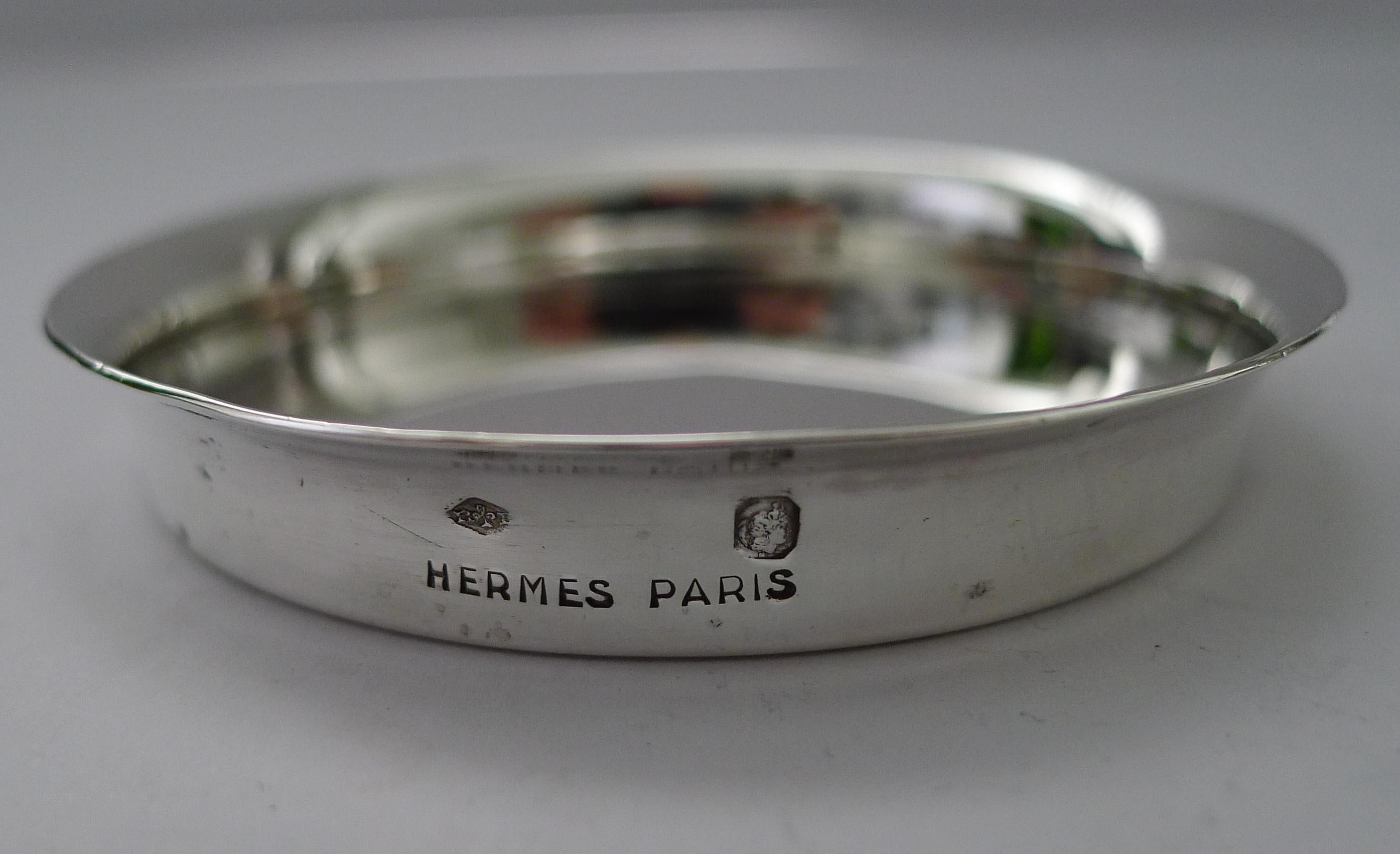 French Hermes, Paris, Solid Silver Ring Dish / Vide Poche c.1950