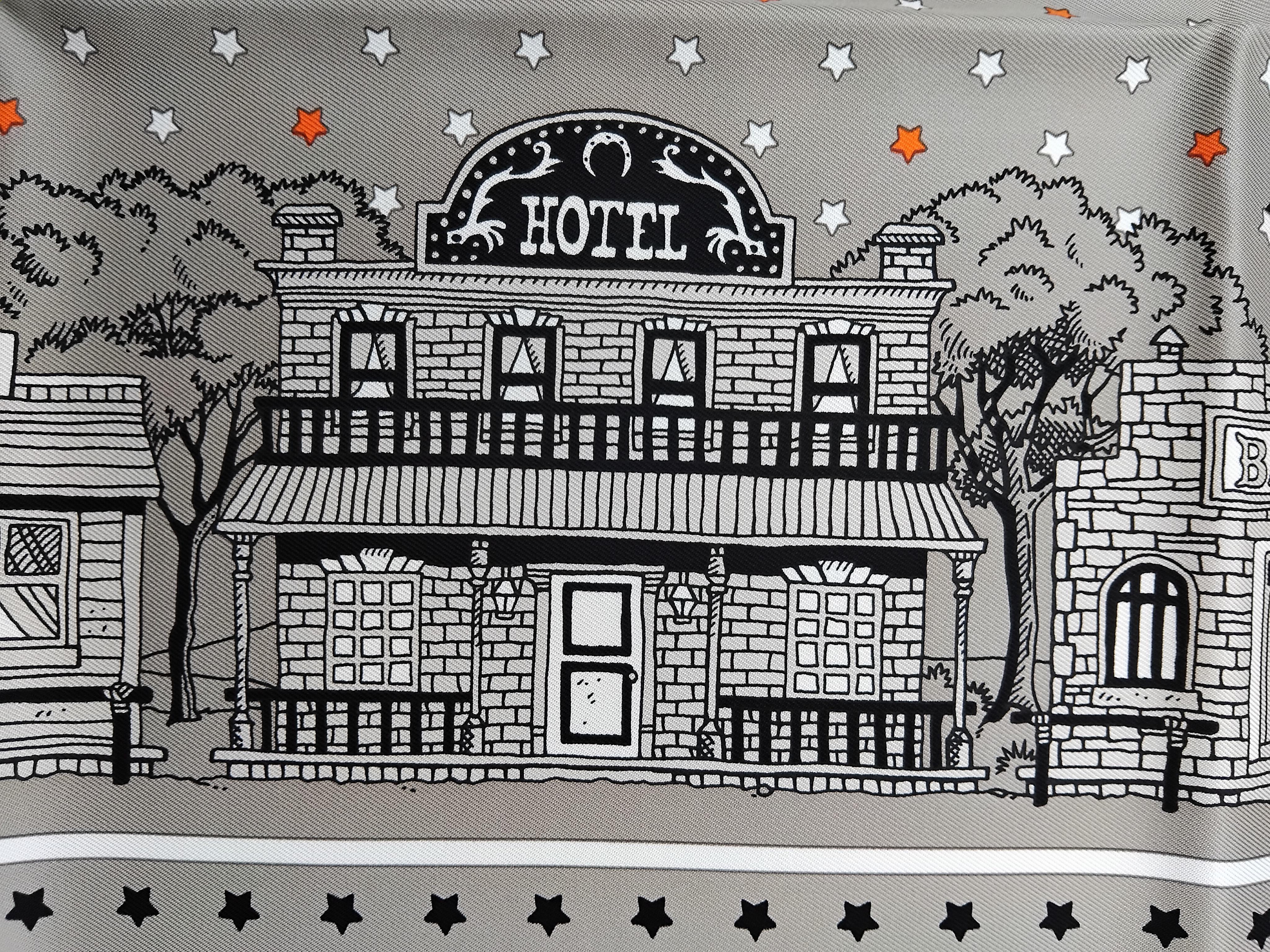 Hermès Paris Station Set of 2 Matching Silk Scarves Texas Wild West 2