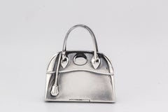 Hermes Paris Sterling Silver Bolide Bag Pill Box Charm Pendant