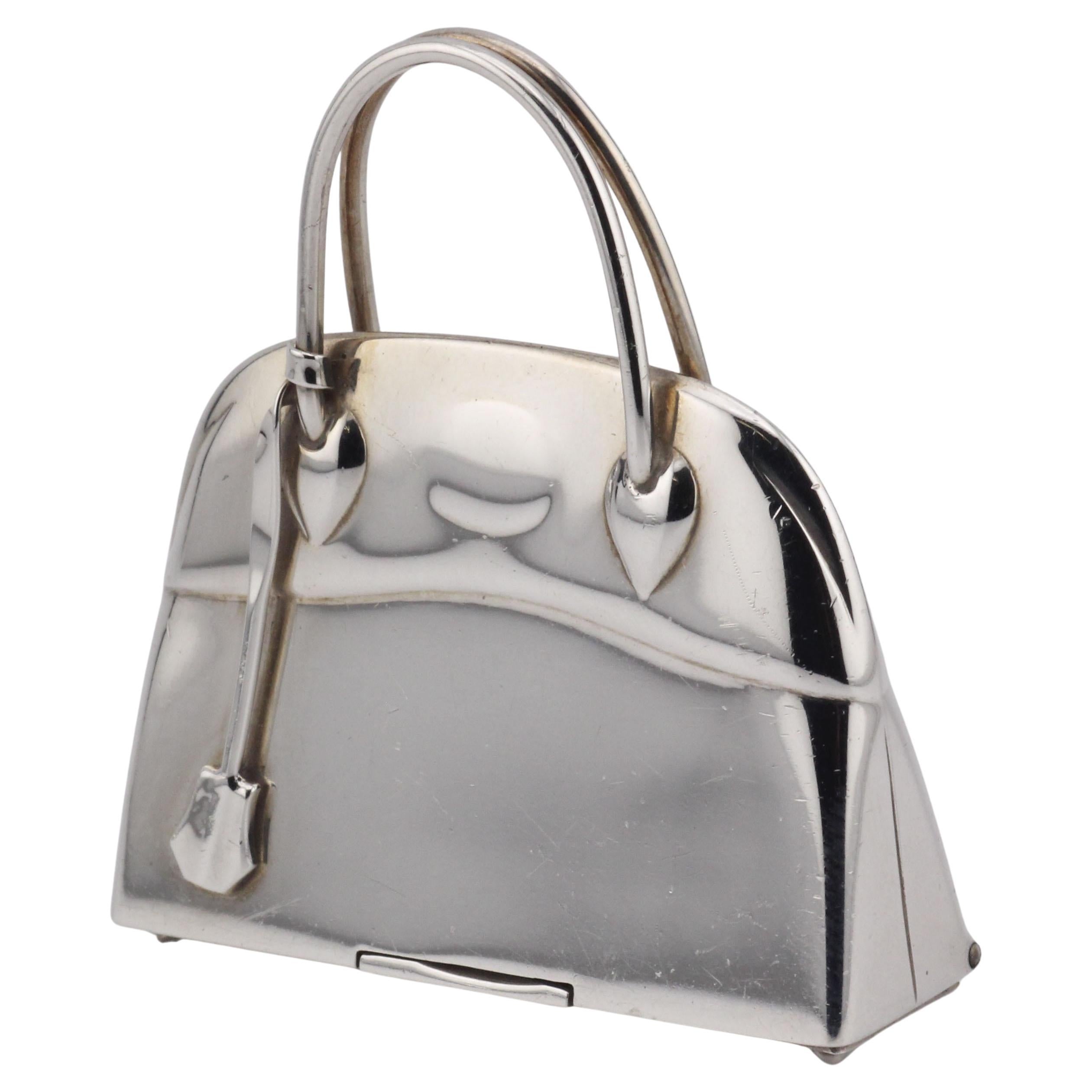 Hermes Paris Sterling Silber Bolide Tasche Pill Box Charm Anhänger