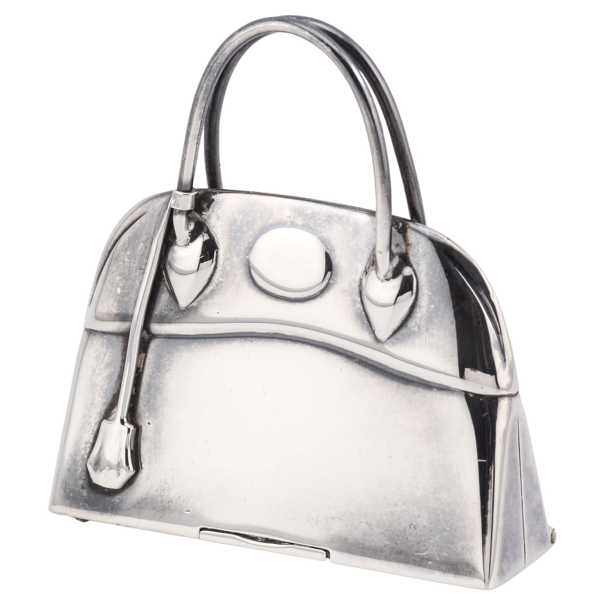 Hermes Paris Sterling Silber Bolide Tasche Pill Box Charm Anhänger