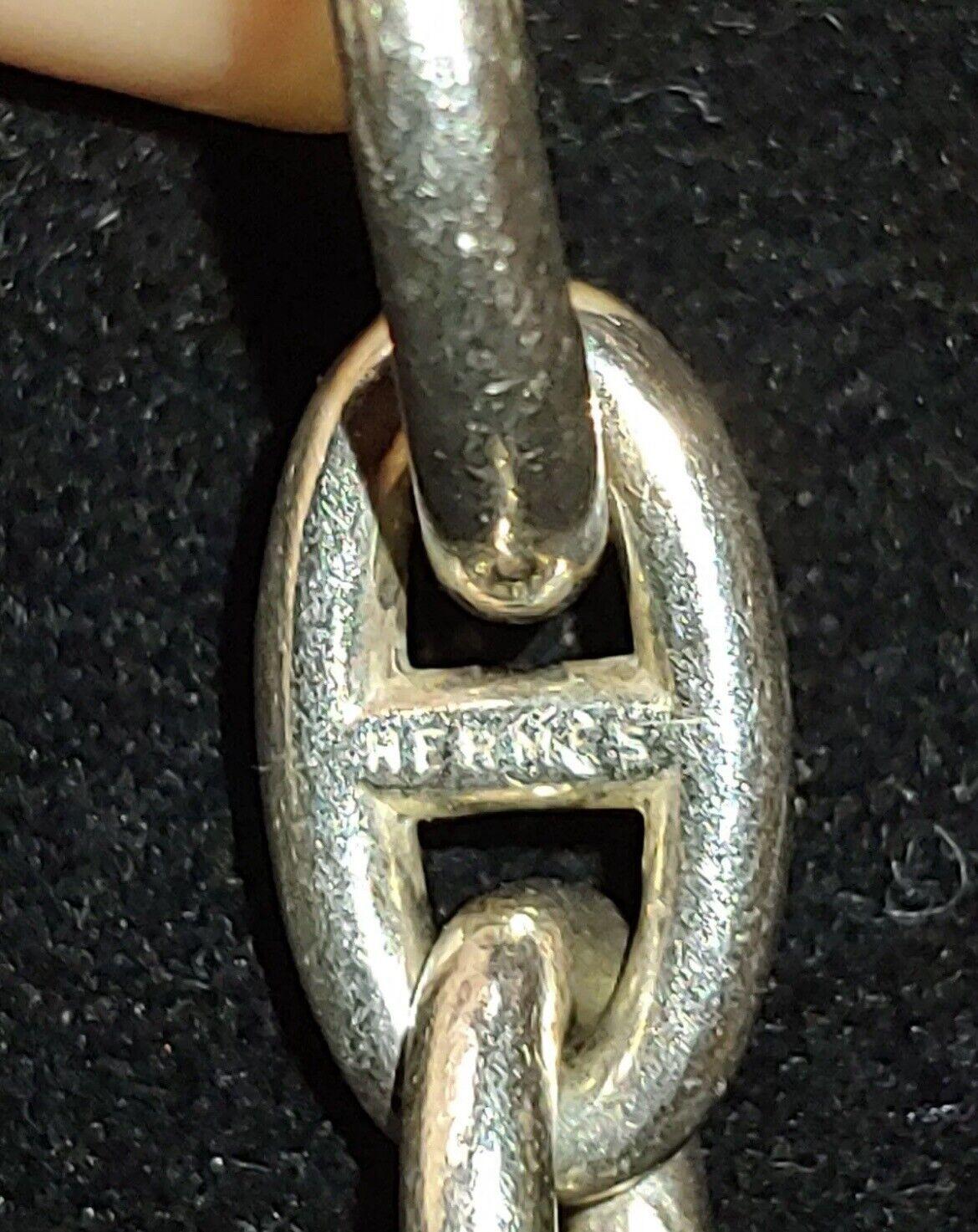 HERMES PARIS Sterling Silver Chaine D'ancre Link Bracelet Circa 1970s Vintage 4
