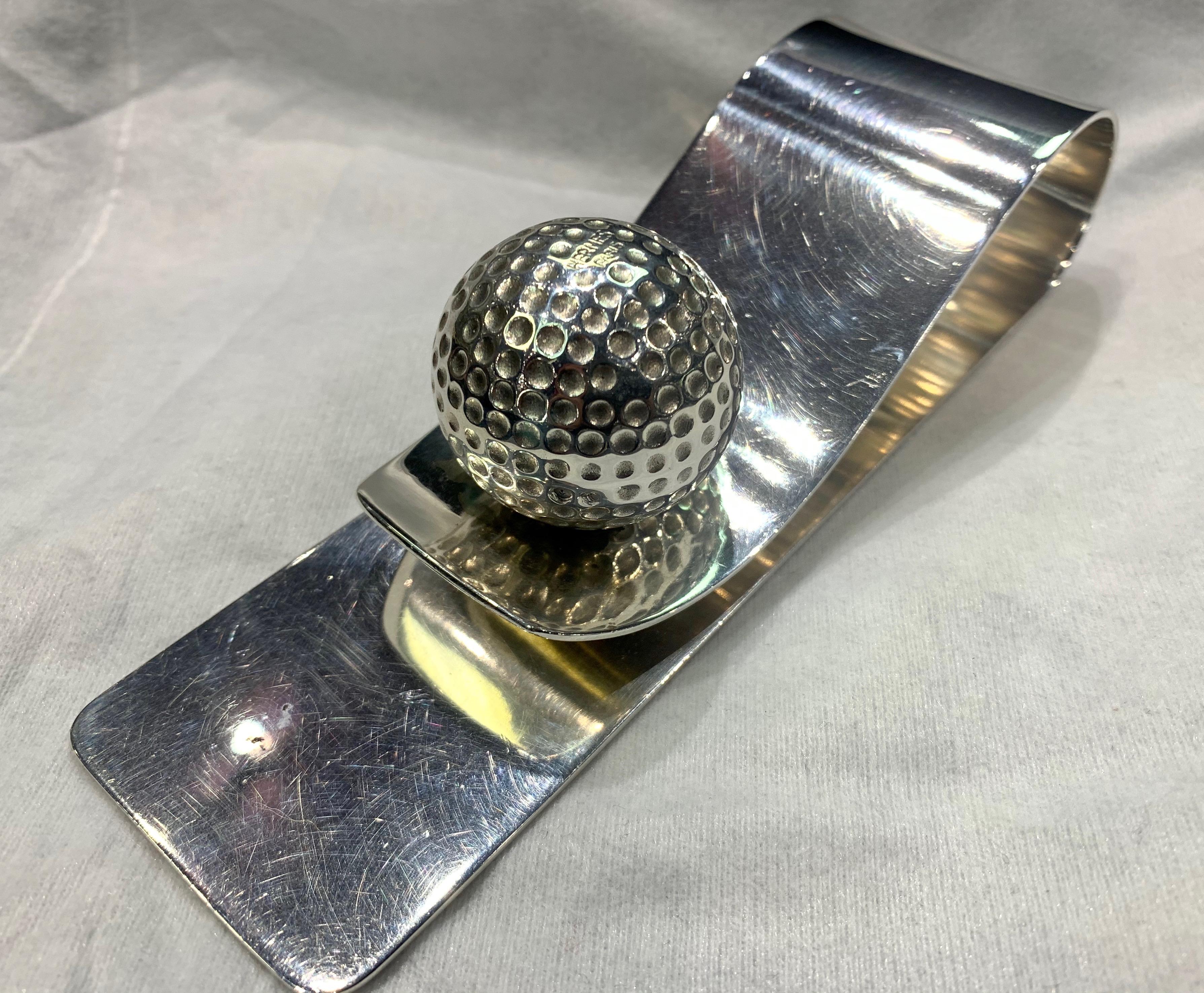 Hermes Paris Sterlingsilber-Golfball-Schreibtischklammer für Damen oder Herren im Angebot