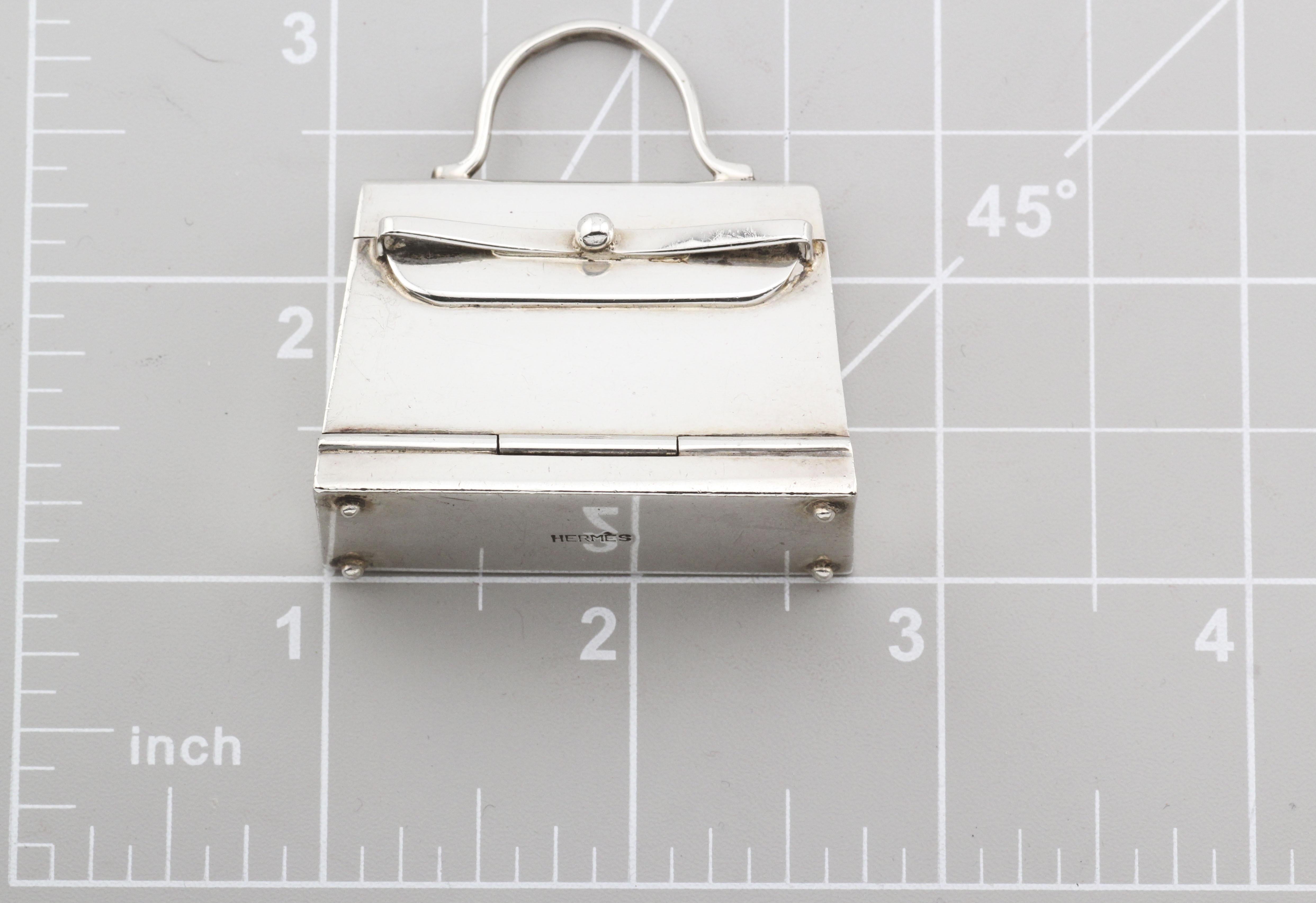 Colgante Pastillero Kelly Bag Hermes Paris Plata de Ley 8