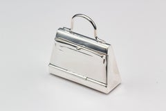 Hermes Paris Sterling Silver Kelly Bag Pill Box Charm Pendant