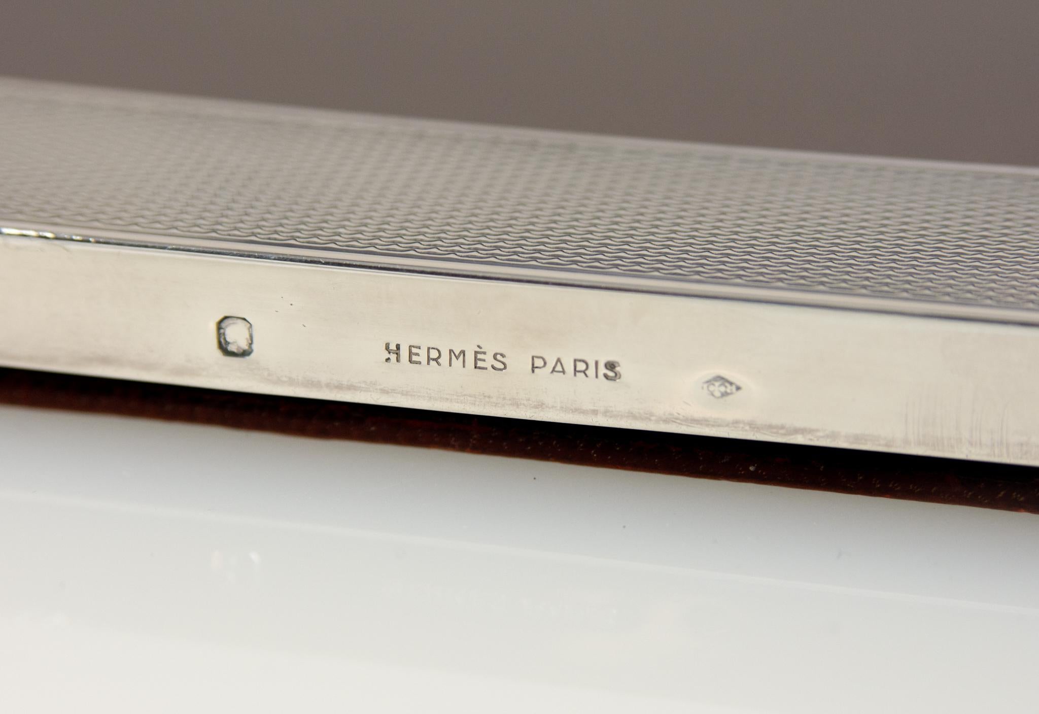 Hermès Coppia di grandi cornici per foto in argento Sterling Ravinet d'Enfert, Paris in vendita 4