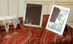 Hermès Pair Large Photo Picture Frames Sterling Silver Ravinet d'Enfert, Paris