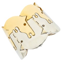 Hermès Paris Substantial Modernist 18 Karat Gold Horse Equestrian Link Bracelet