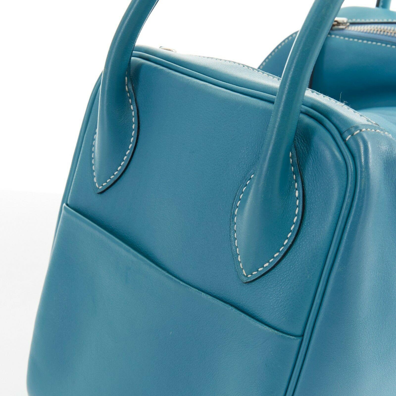 HERMES PARIS Swift Lindy 30 palladium silver hardware dual strap shoulder bag 4