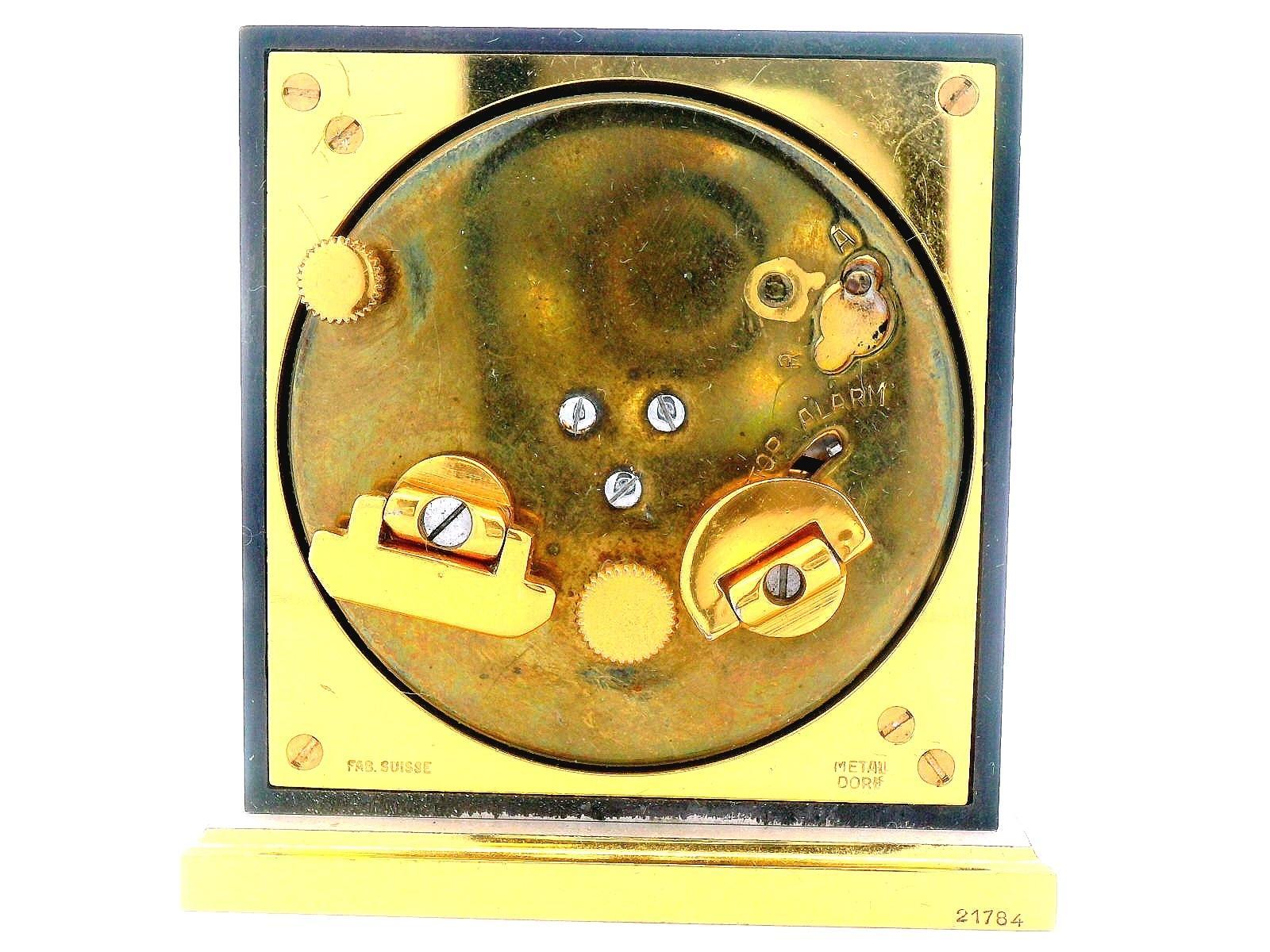 Hermes Paris Travel Clock w/ Alarm in the Original Hermes Case For Sale 4