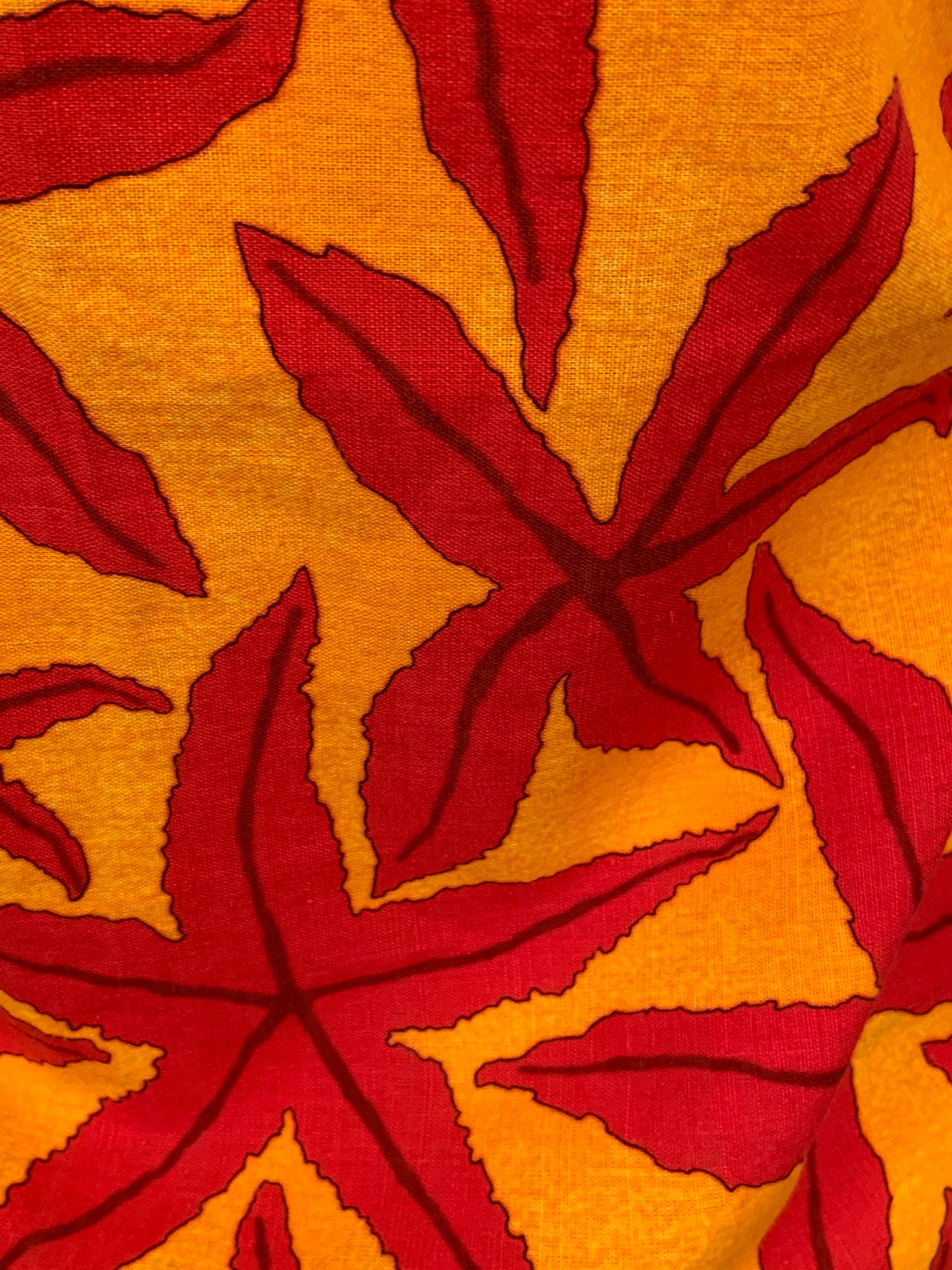 Hermes, Paris Tropical Starfish Patterned Red and Yellow Pareo, Wrap or Shawl 1