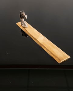 Hermès Paris Two-Tone Horse Head Letter Opener Ruler, France circa 1955
