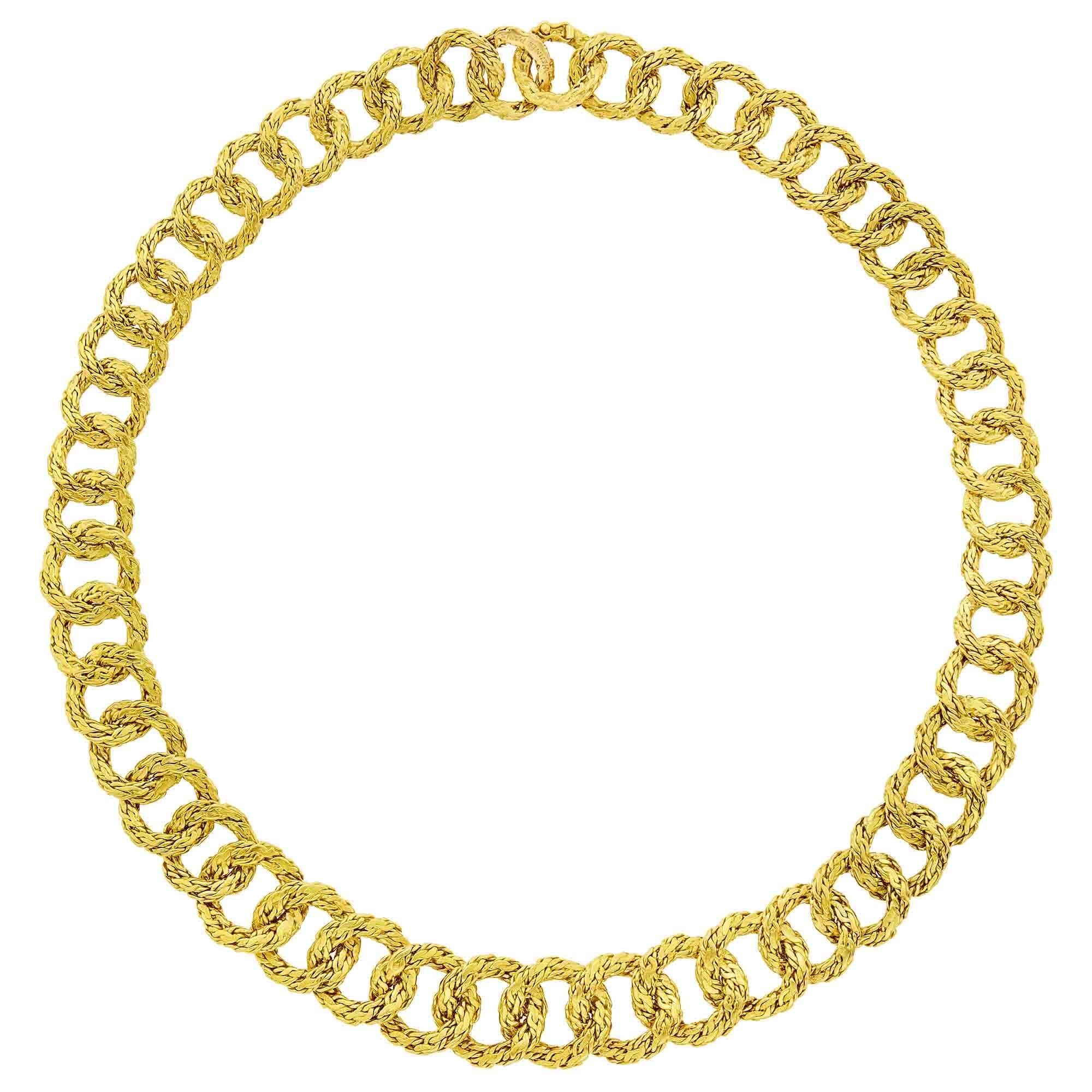 Women's or Men's Hermes Paris Vintage 18k Yellow Gold Necklace For Sale