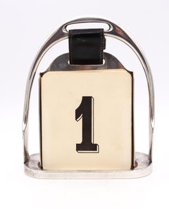 Hermes Paris Vintage 1950 Horse-bit Desk calendar in solid .925 sterling silver