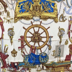Hermes Paris Vintage Beige Silk Scarf Musee 1962 Philippe Ledoux