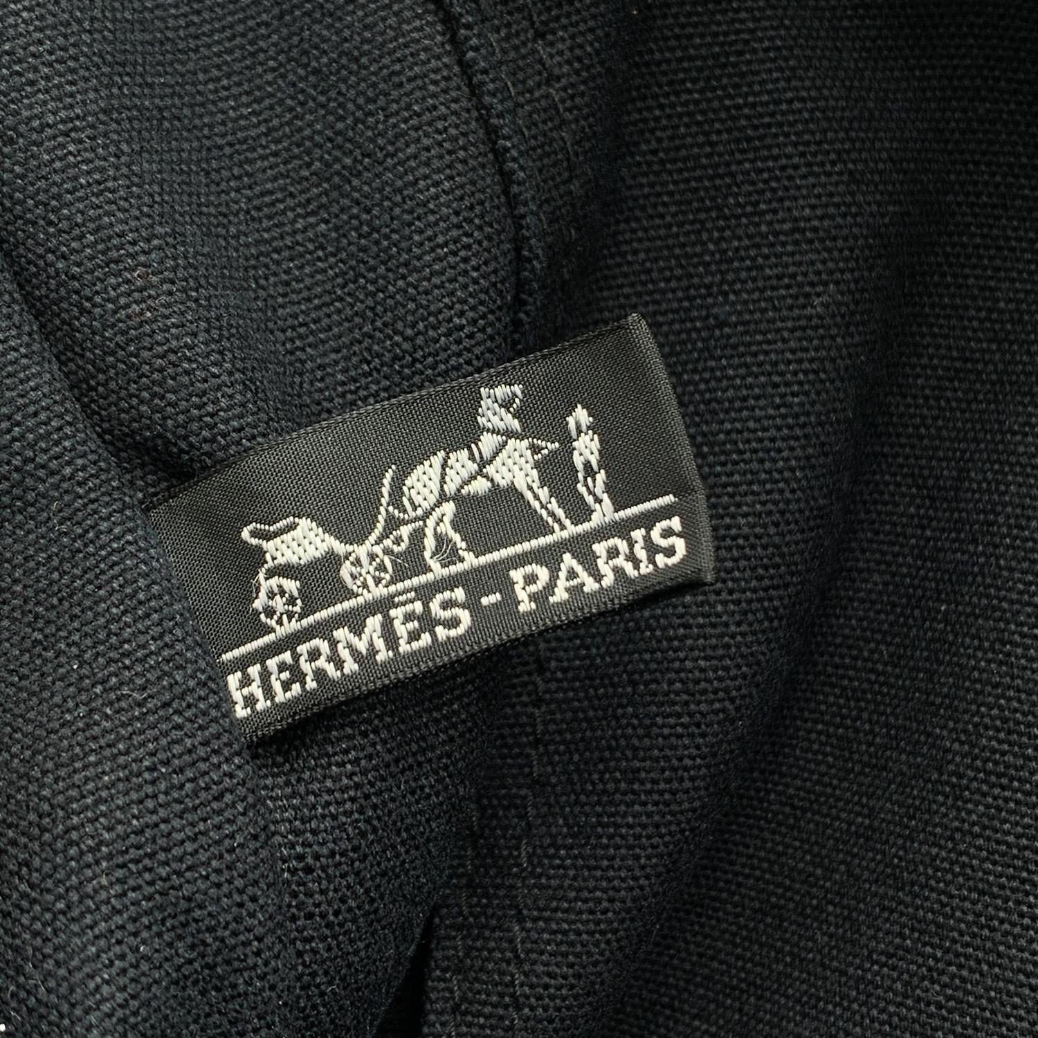 Hermes Paris Vintage Black Cotton Fourre Tout MM Bag Tote 8
