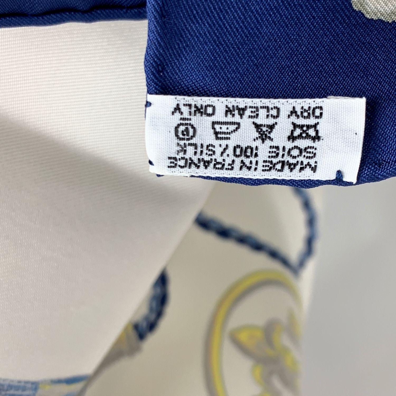 Hermes Paris Vintage Blue Silk Scarf Les Clefs 1965 Caty Latham 1