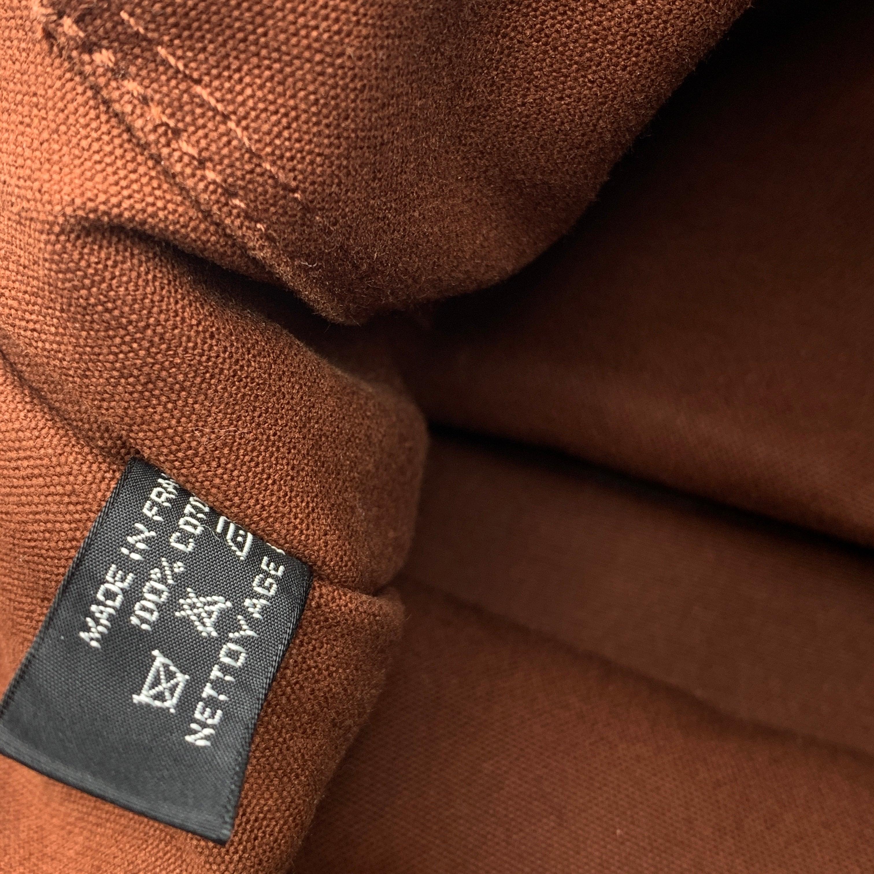 Hermes Paris Vintage Brown Cotton Fourre Tout MM Tote Bag For Sale 2