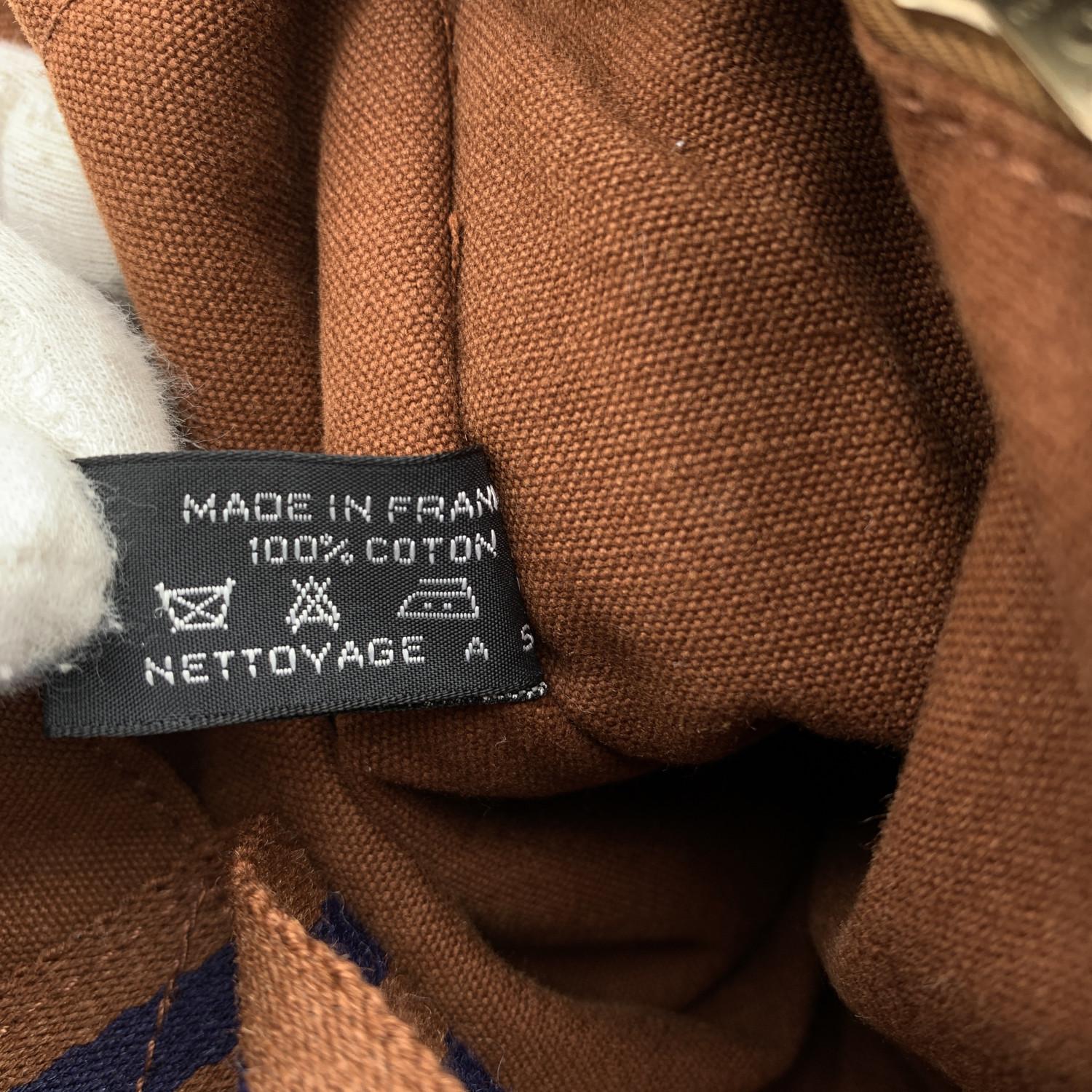 Hermes Paris Vintage Brown Cotton Fourre Tout MM Tote Bag 4