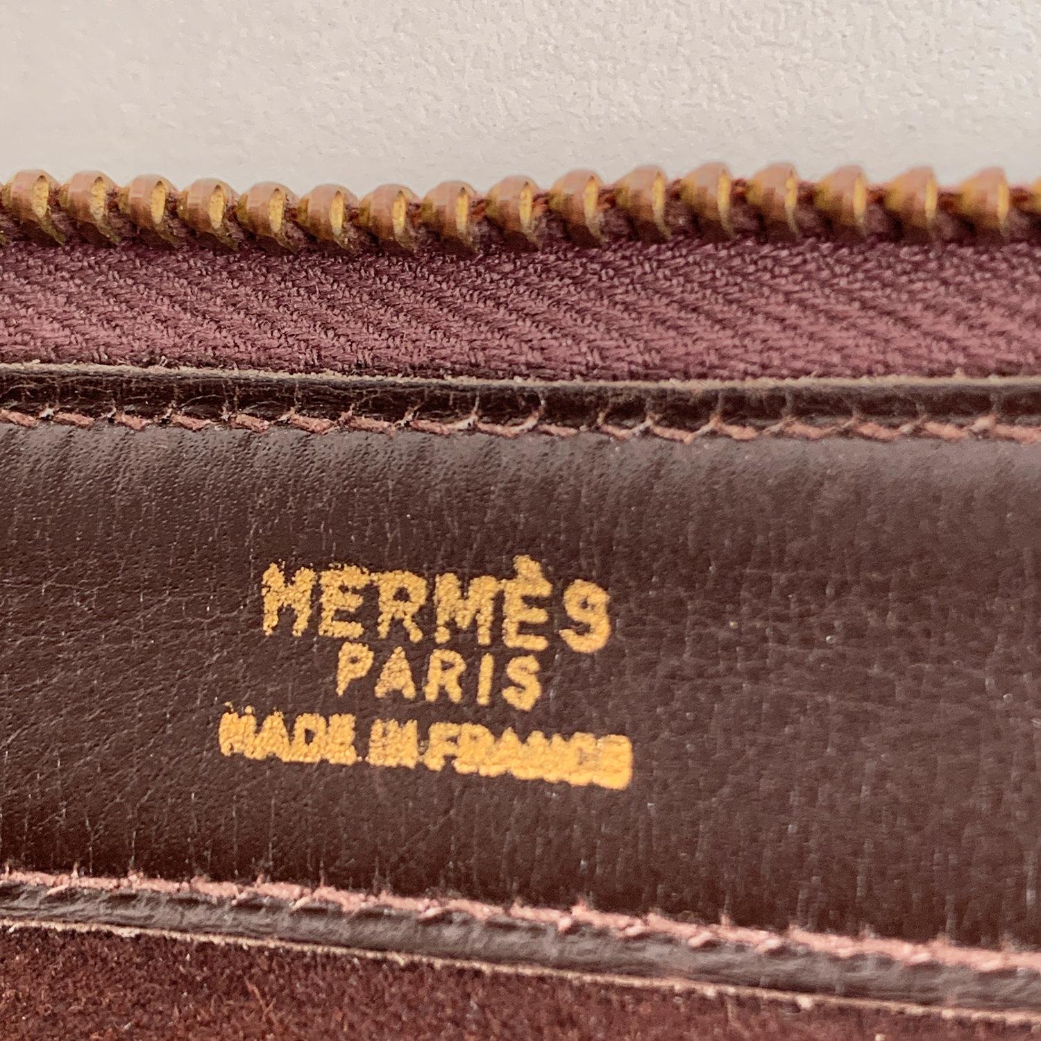 Hermès - Porte-documents en cuir marron vintage pour portfolio, Paris 3