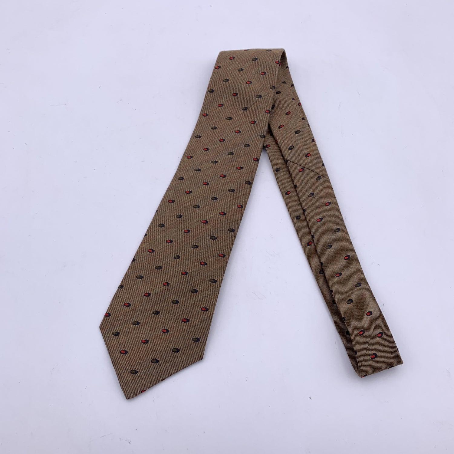 Hermes Paris Vintage Brown Silk and Wool Neck Tie In Excellent Condition In Rome, Rome