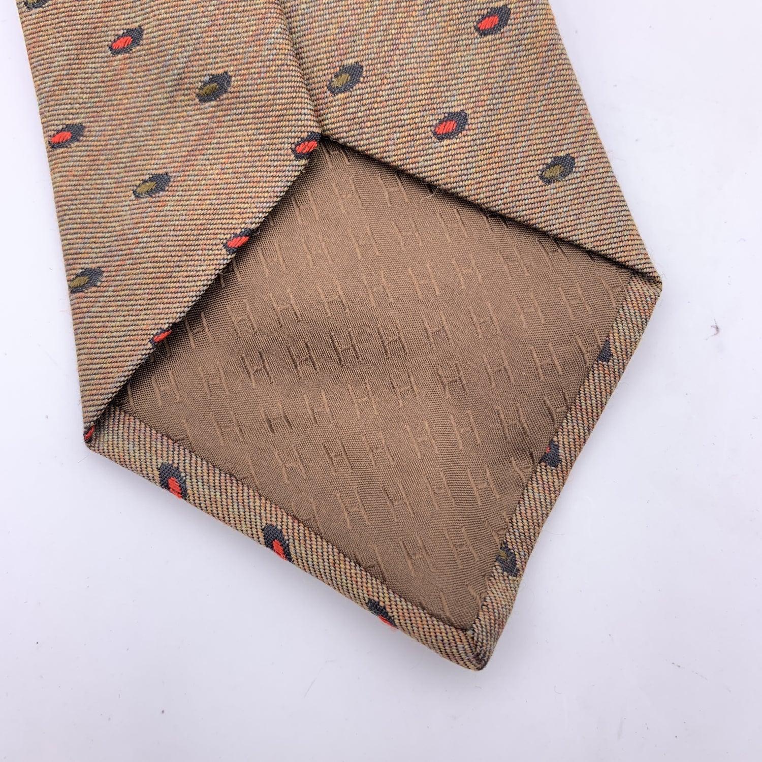 Women's Hermes Paris Vintage Brown Silk and Wool Neck Tie