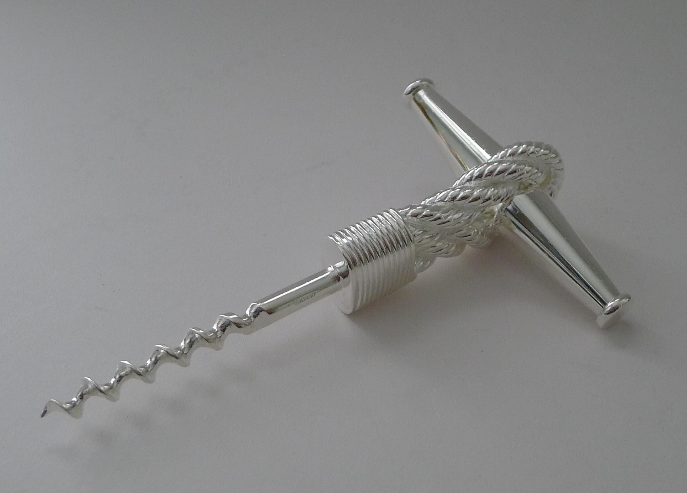 A rare and highly sought-after corkscrew in silver plated bronze from the 