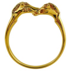 Hermes Paris Vintage Double Horse Head Bangle Bracelet