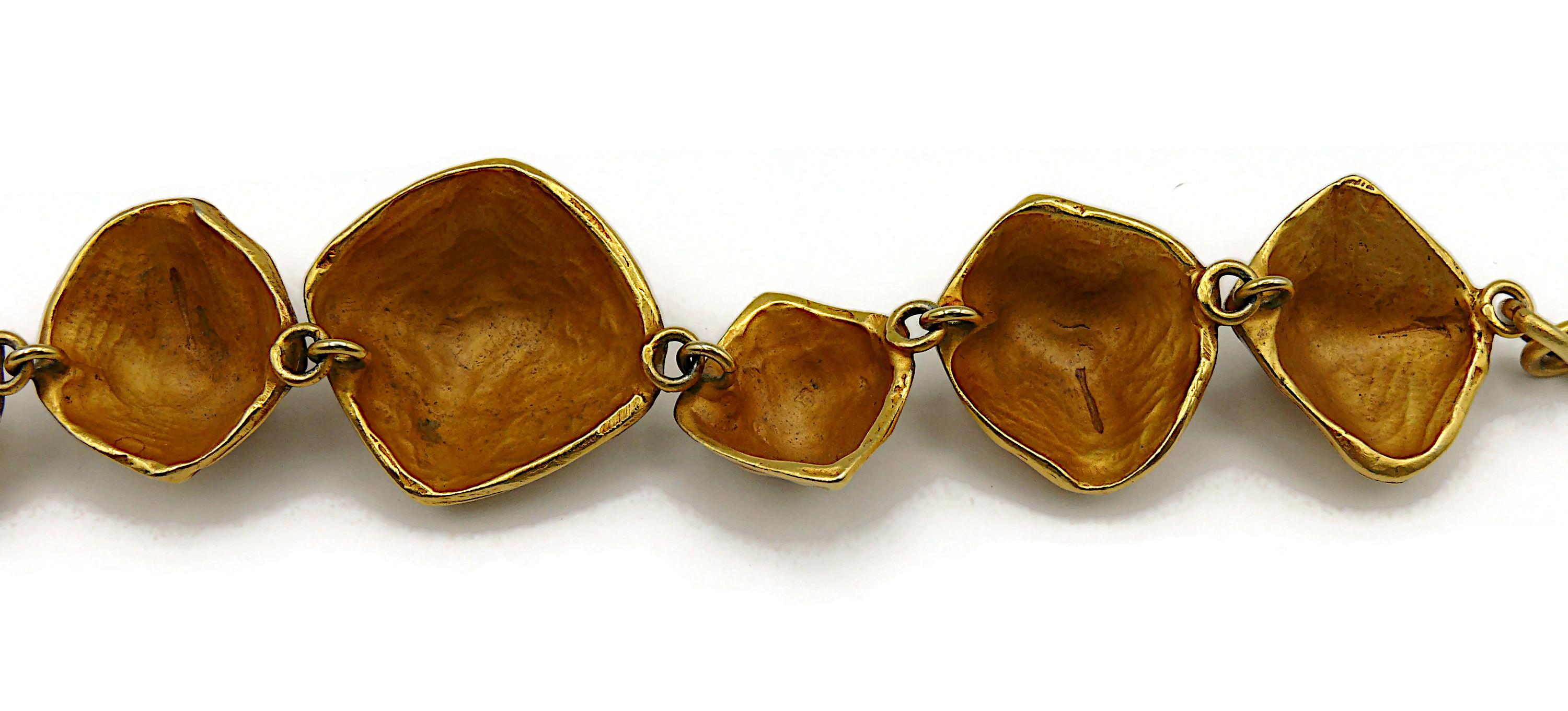 HERMES PARIS Vintage Gold Tone Nugget Design Necklace For Sale 10