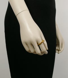 Hermes Paris Vintage Gold getönten Pferdekopf Ring