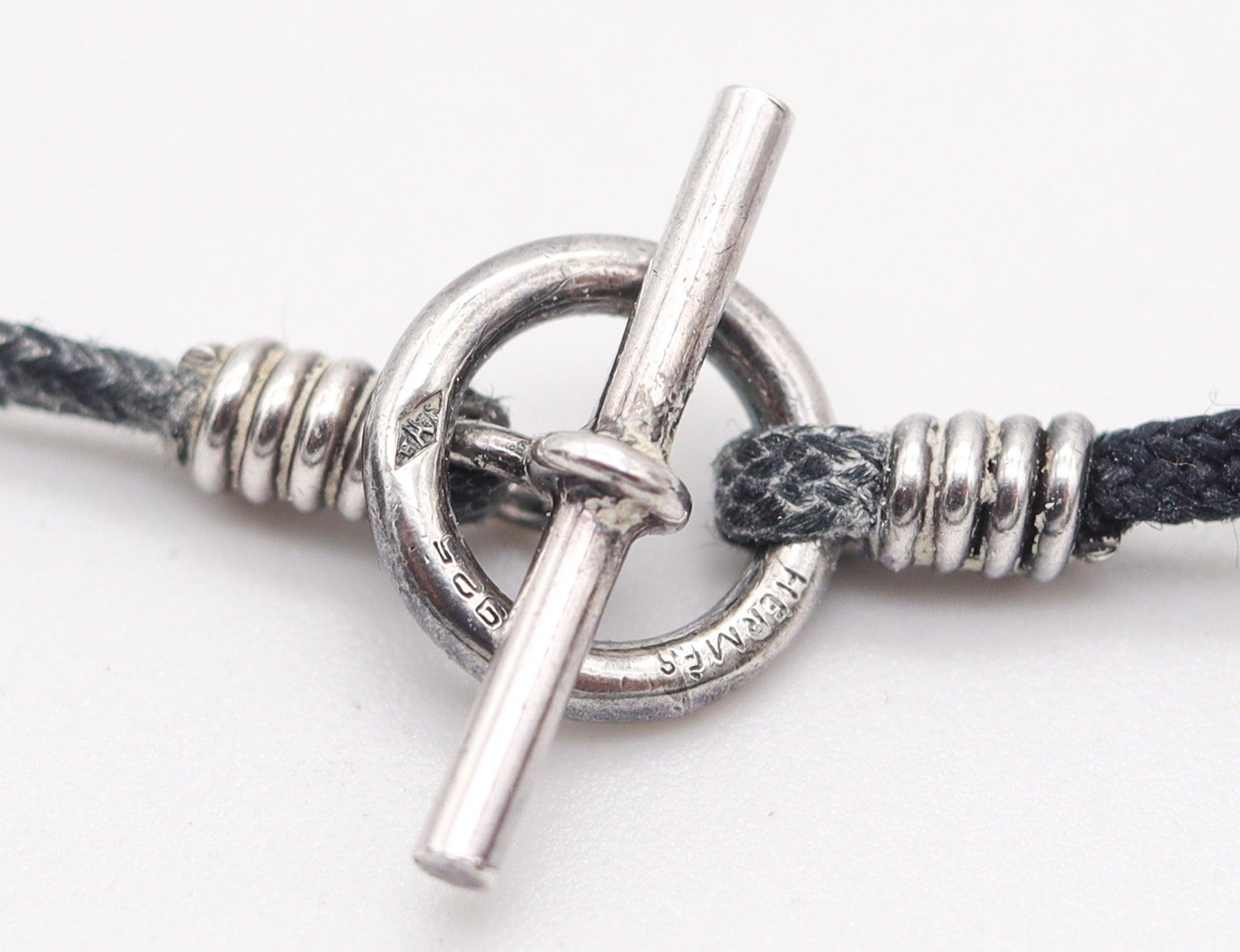 Collana HERMES Paris Vintage Horse-Bit in Argento 925 con Corde e Scatola in vendita 1