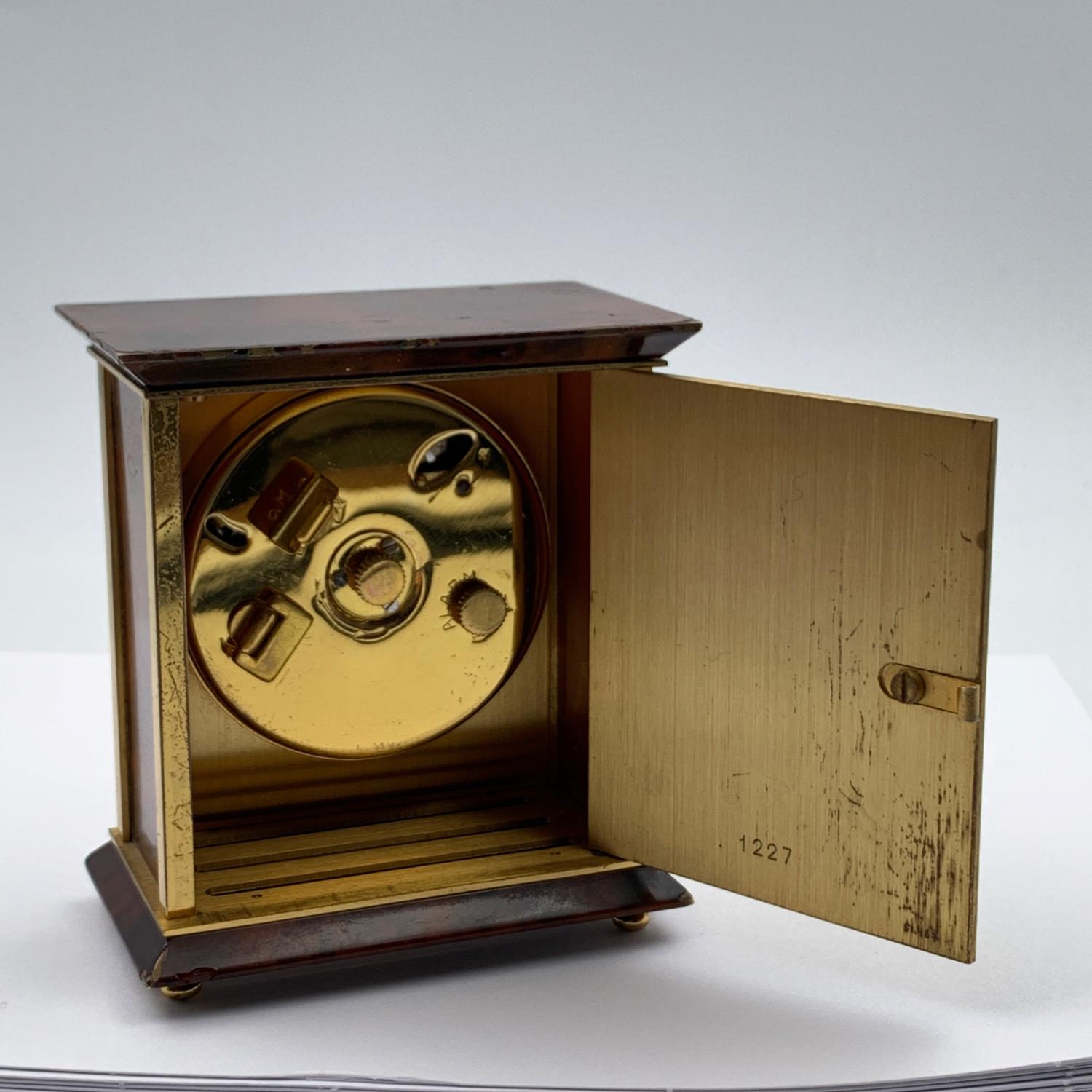 Hermes Paris Vintage Mechanical Table Travel Alarm Clock 1227 1