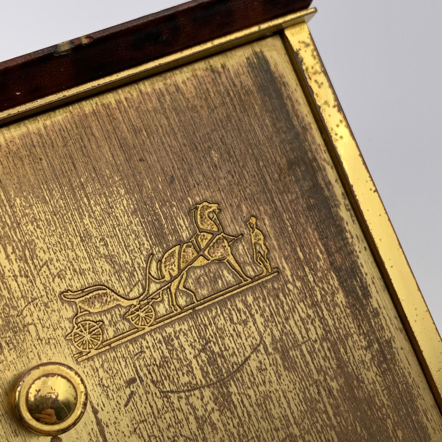 Hermes Paris Vintage Mechanical Table Travel Alarm Clock 1227 4