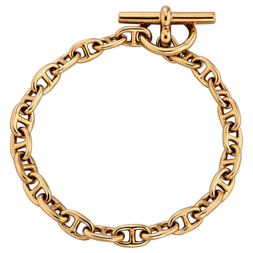 Hermes Paris Vintage Petite Gold Anchor Link Toggle Bracelet