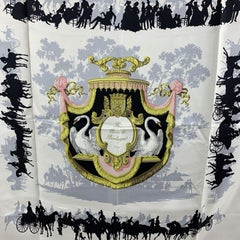 Hermes Paris Vintage Pink Silk Scarf Le Bois De Boulogne 1957 Grygkar