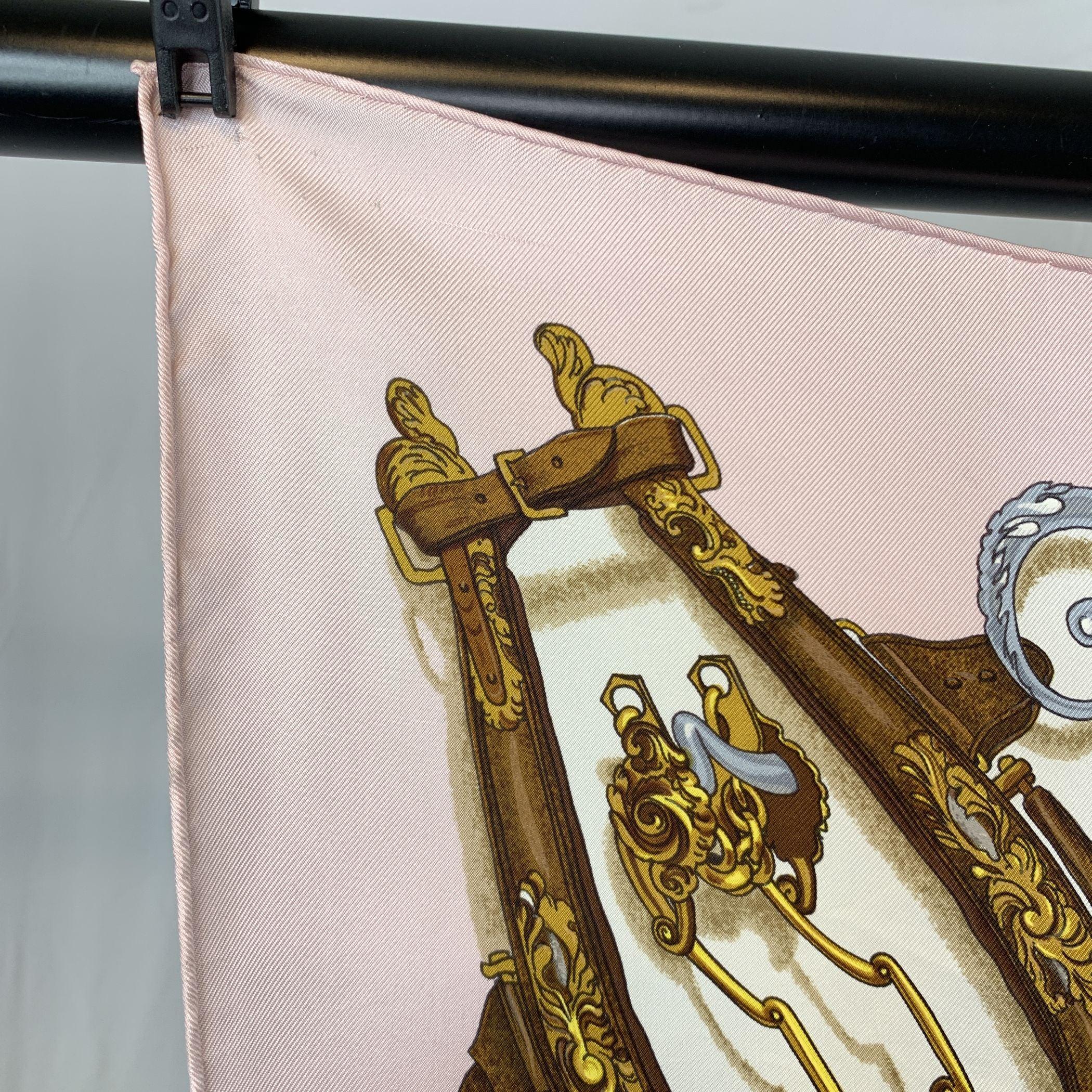 Hermes Paris Vintage Pink Silk Scarf Musee 1962 Philippe Ledoux 1