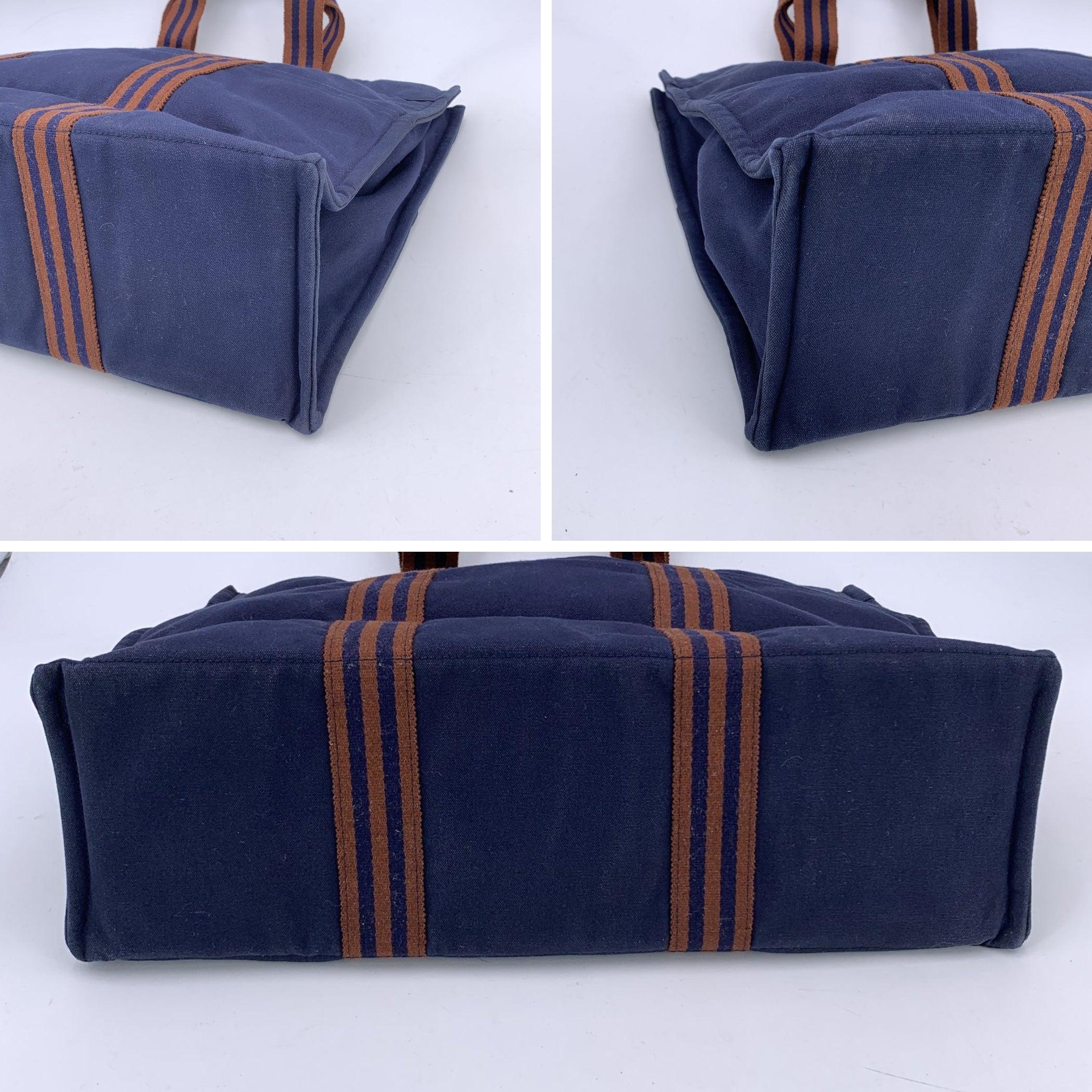 Hermes Paris Vintage Red Canvas Cotton Fourre Tout MM Bag Tote In Excellent Condition In Rome, Rome