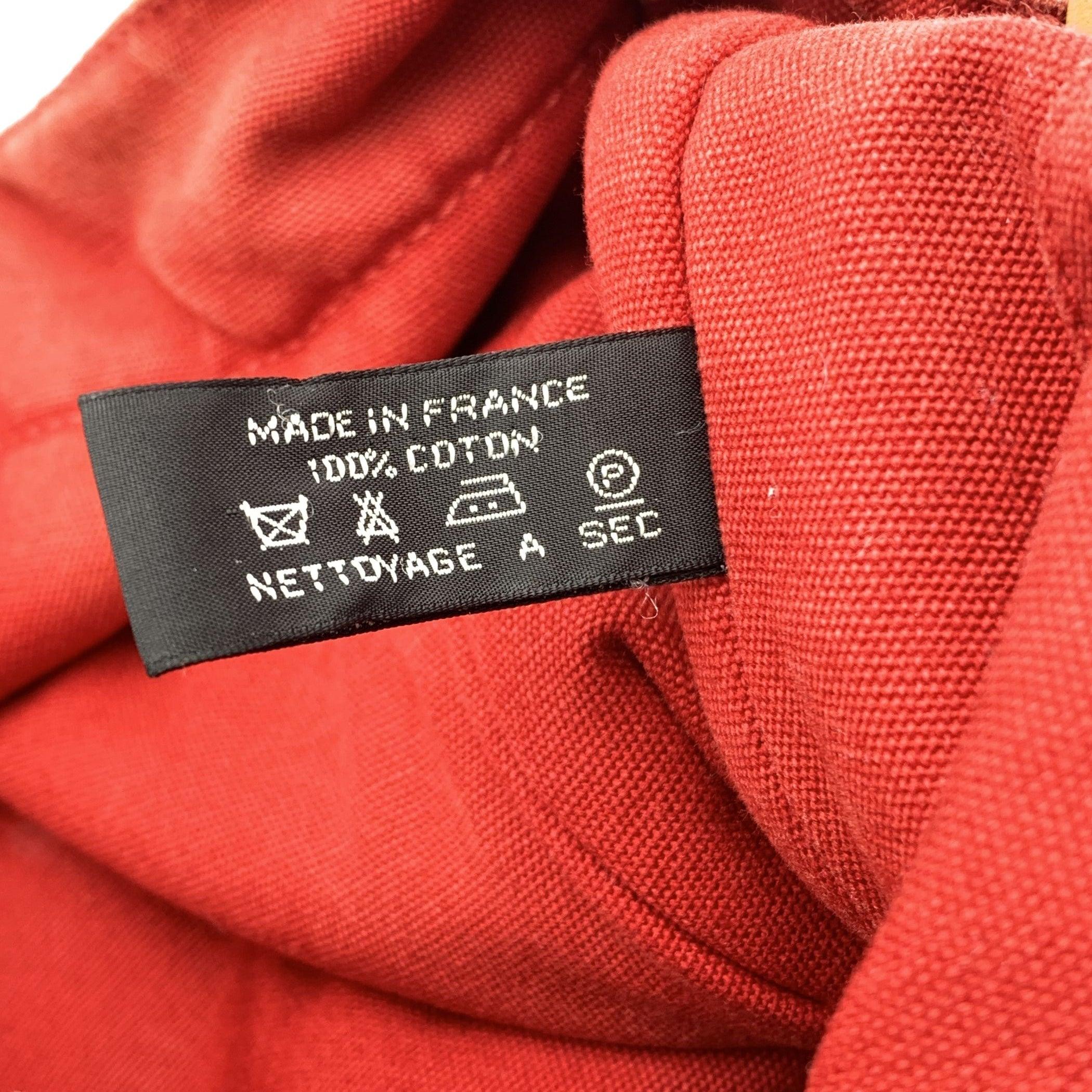 Hermes Paris Vintage Red Canvas Cotton Fourre Tout MM Bag Tote 2