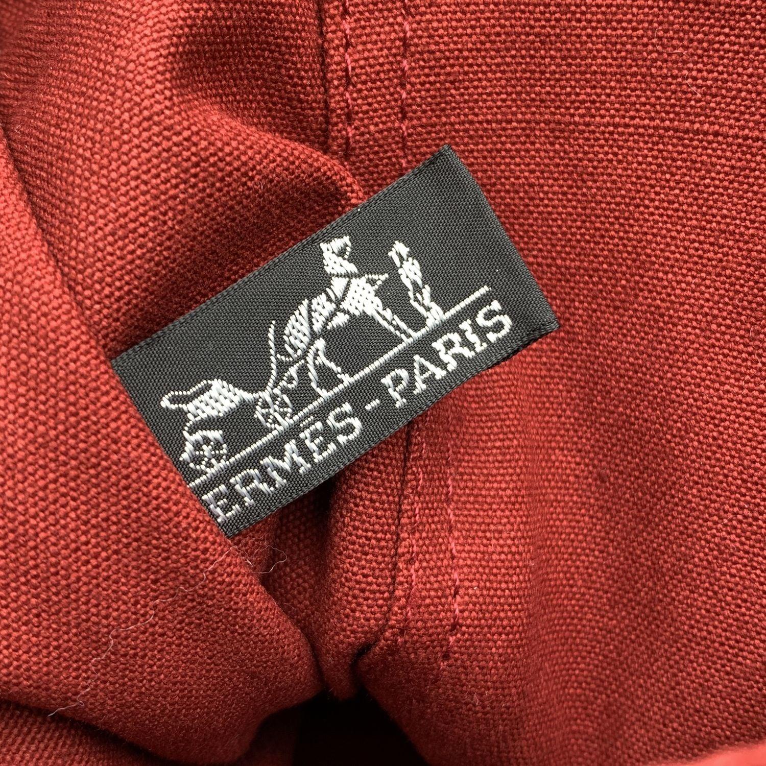 Hermes Paris Vintage Red Canvas Cotton Fourre Tout MM Bag Tote 4