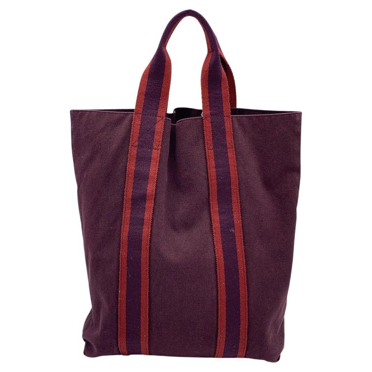 Hermes Hermes Fourre Tout MM Red Cotton Canvas Tote Hand Bag