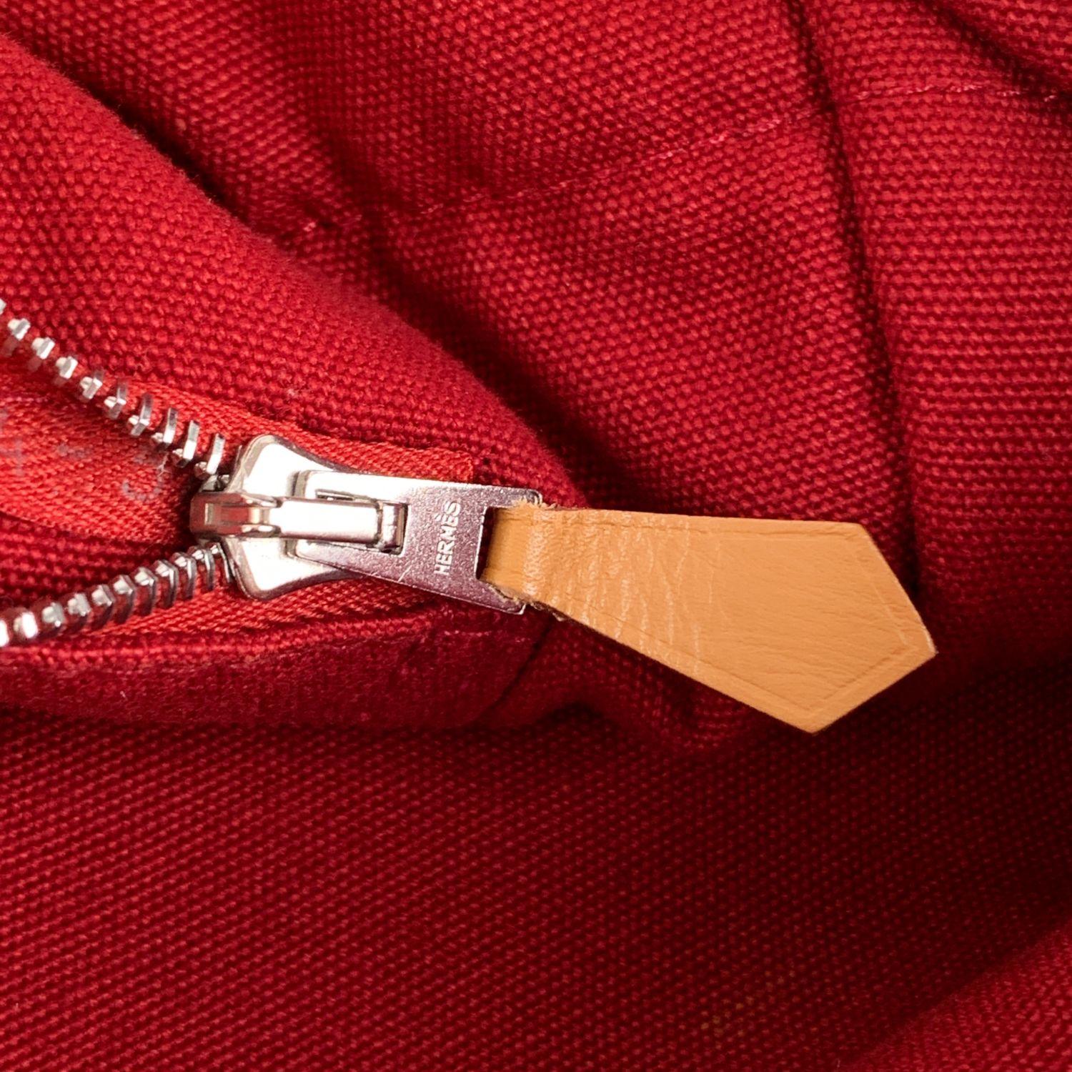Hermes Paris Vintage Red Cotton Tote Fourre Tout MM Bag 6