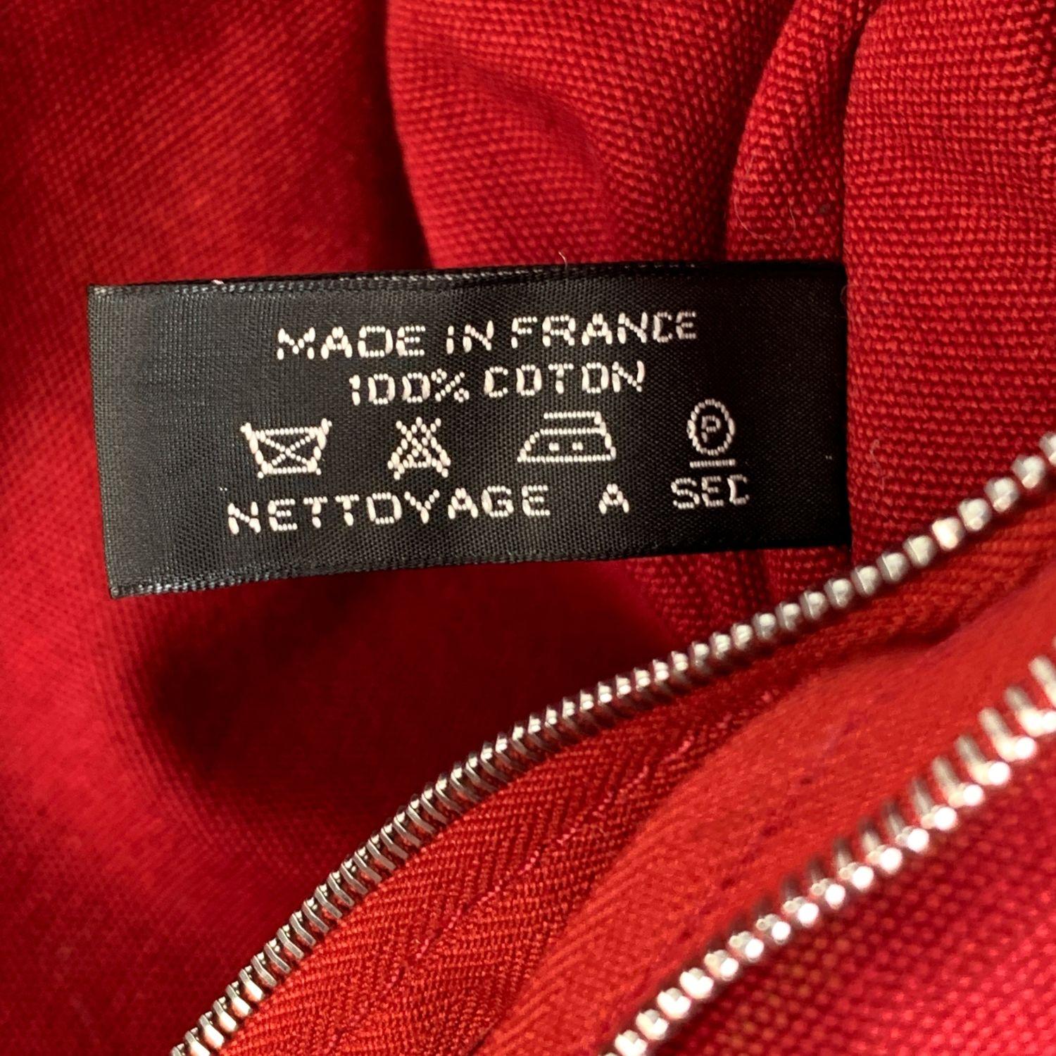 Women's Hermes Paris Vintage Red Cotton Tote Fourre Tout MM Bag