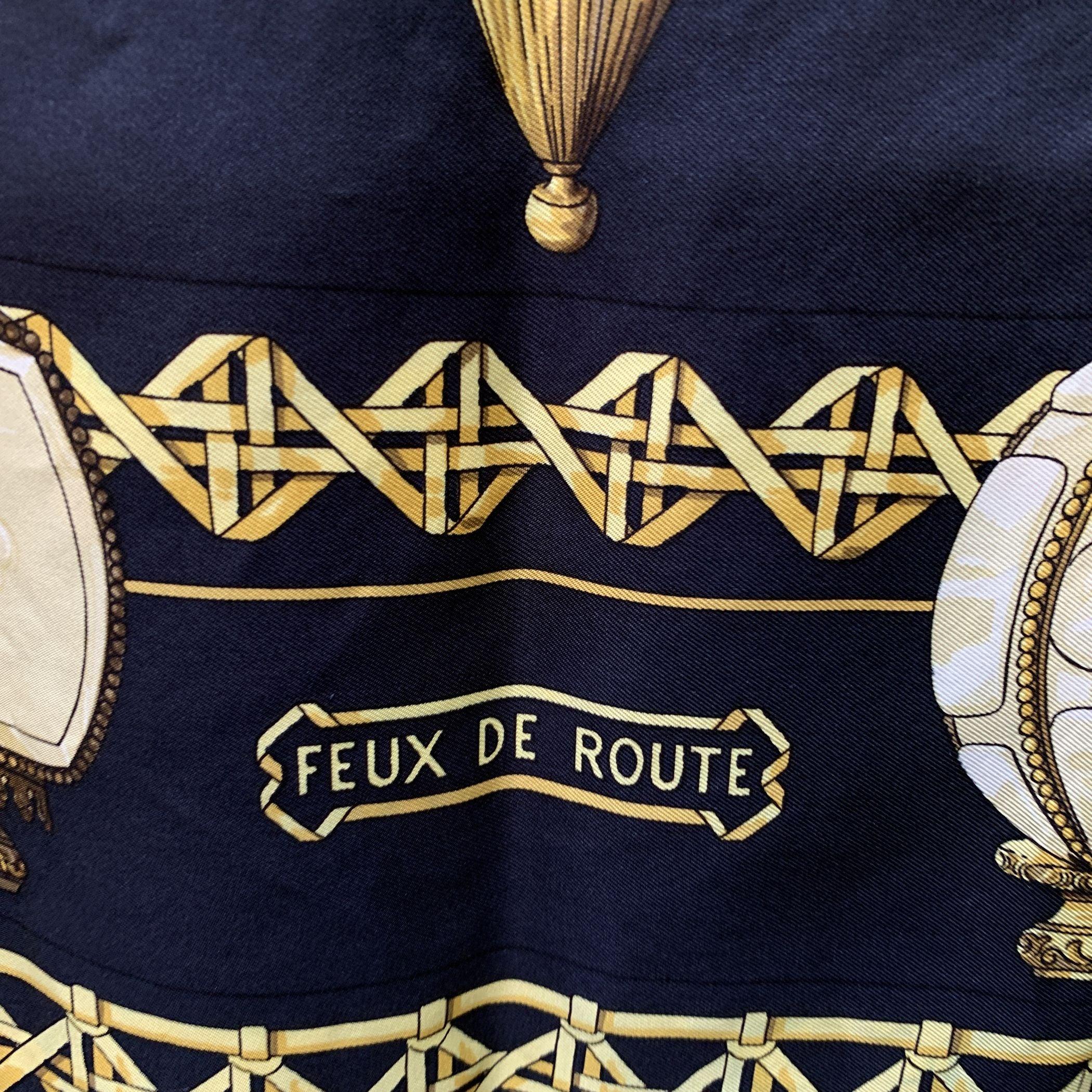 Women's Hermes Paris Vintage Silk Scarf 1971 Feux de Route Caty Latham
