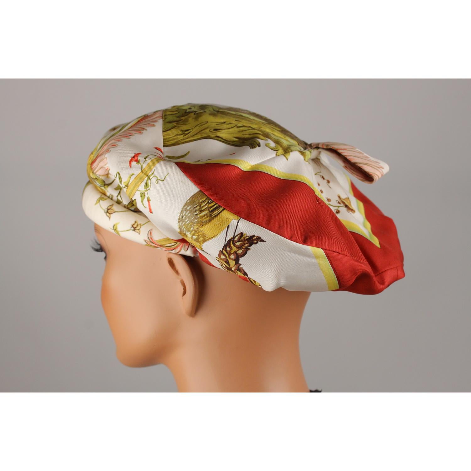 Women's Hermes Paris Vintage Silk Scarf Cap Hat Ceres Maurice Tranchant